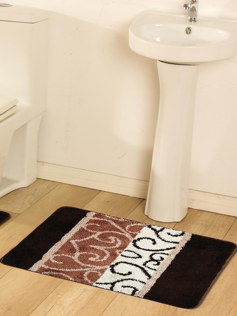 OBSESSIONS Multicoloured Microfiber Polyester Anti-Slip Bath Rug, Multi