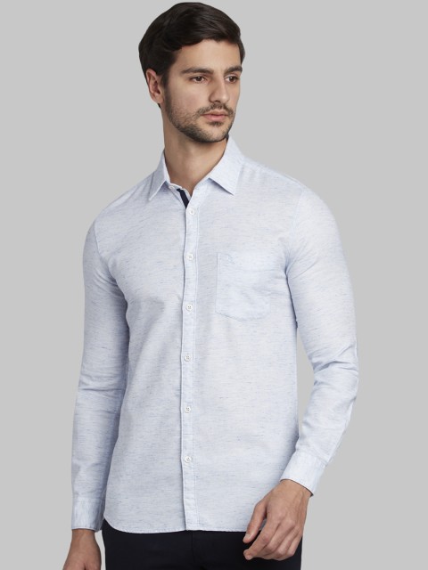 

Parx Men Blue Slim Fit Self Design Casual Shirt