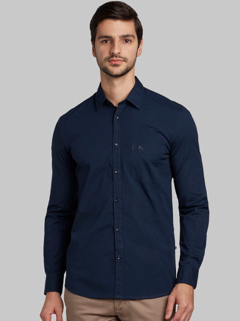 

Parx Men Blue Slim Fit Solid Casual Shirt