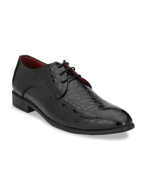 

RODOLFO DARRELL Men Black Textured Formal Derbys