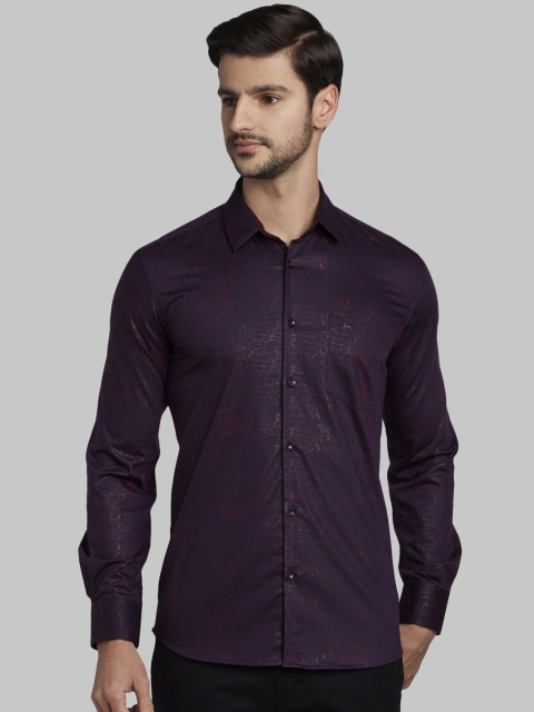 

Parx Men Maroon & Purple Slim Fit Printed Casual Shirt