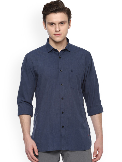 

Allen Solly Men Navy Blue Slim Fit Solid Casual Shirt