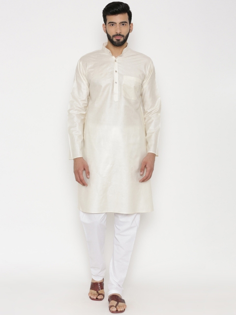 

Wintage Men Beige & White Solid Kurta with Pyjamas