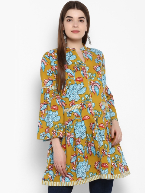 

ETHNIC STREET Women Green & Blue Printed Tunic