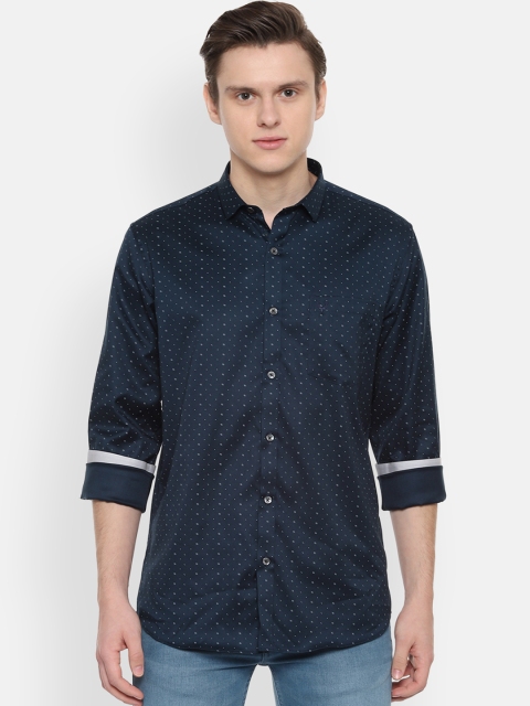 

Allen Solly Men Navy Blue Slim Fit Printed Casual Shirt