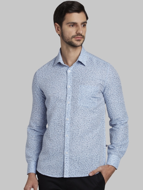 

Parx Men Blue Slim Fit Printed Casual Shirt
