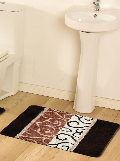 

OBSESSIONS Multicoloured Microfiber Polyester Anti-Slip Bath Rug, Multi