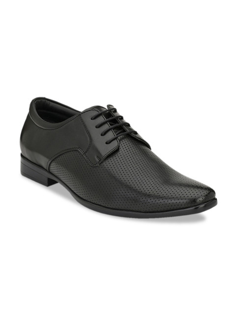 

RODOLFO DARRELL Men Black Textured Formal Derbys