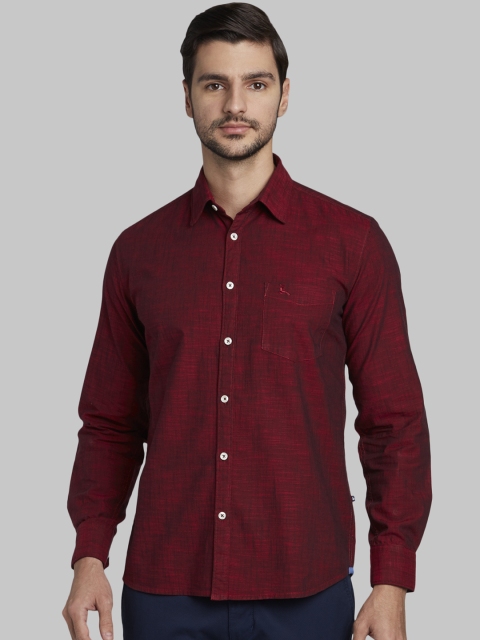 

Parx Men Red Slim Fit Self Design Casual Shirt