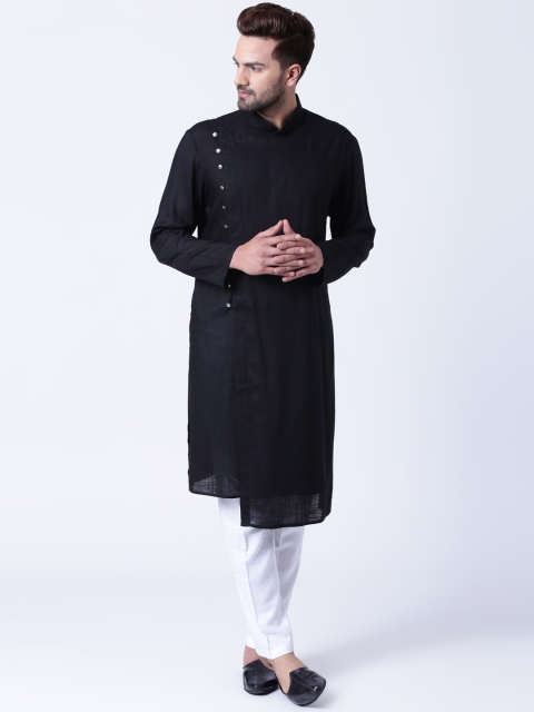 

I Know Men Black & White Solid Kurta with Pyjamas