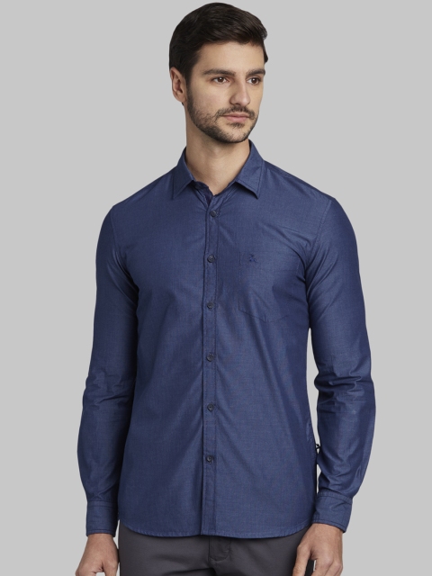 

Parx Men Blue Slim Fit Solid Casual Shirt