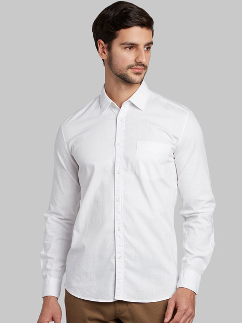 

Parx Men White Slim Fit Solid Casual Shirt