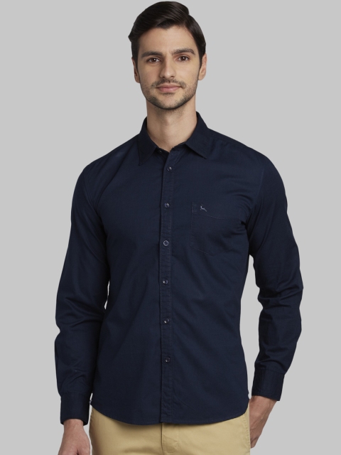

Parx Men Blue Slim Fit Solid Casual Shirt