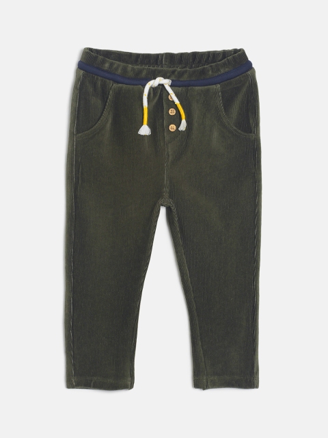 

MINI KLUB Kids-Boys Black Solid Corduroy Track Pants