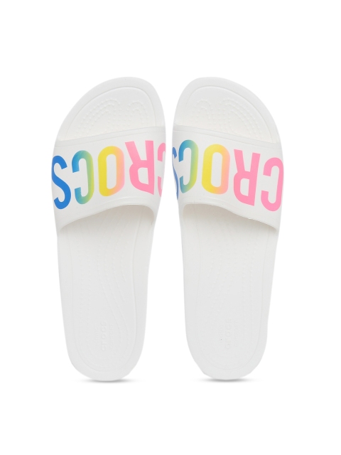 

Crocs Sloane Women White Pink Printed Sliders
