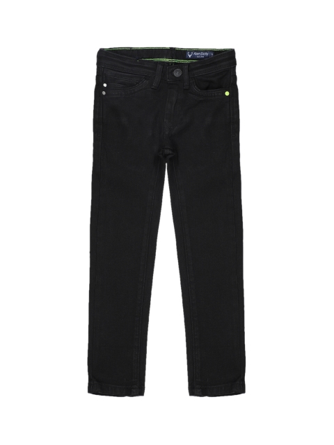 

Allen Solly Junior Boys Black Regular Fit Mid-Rise Clean Look Stretchable Jeans