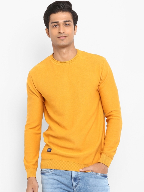 

Mufti Men Mustard Yellow Solid Sweater
