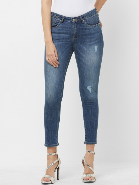 

Fusion Beats Women Blue Regular Fit Mid-Rise Low Distress Jeans