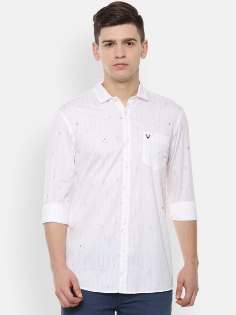 

Solly Jeans Co. Men White Regular Fit Striped Casual Shirt