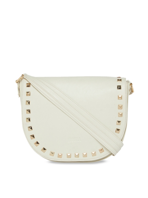 

HORRA Women White Solid Handheld Bag