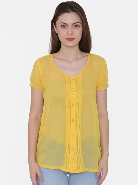 

Private Lives Women Yellow Solid Top