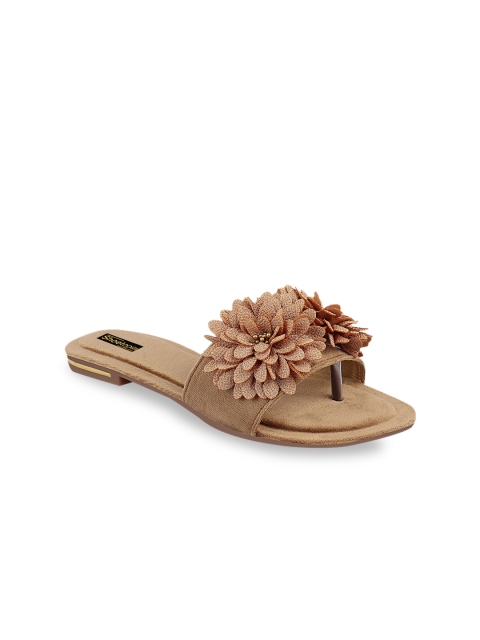 

Shoetopia Women Tan Solid Open Toe Flats