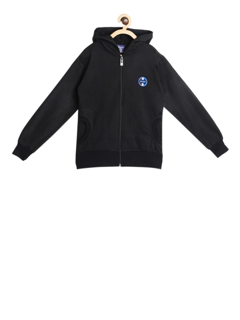 

SWEET ANGEL Girls Black Solid Hooded Sweatshirt