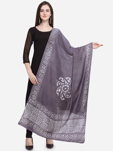 

Satrani Women Grey Printed Dupatta