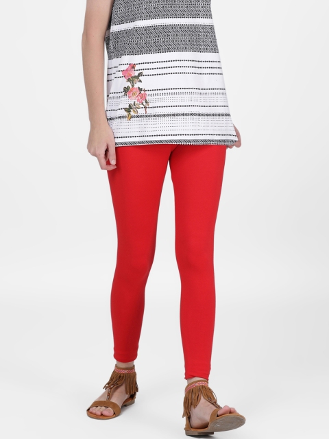 

DIXCY SCOTT Slimz Women Red Solid Leggings