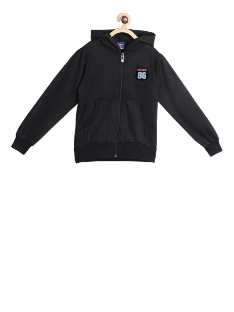 

SWEET ANGEL Boys Black Solid Hooded Sweatshirt