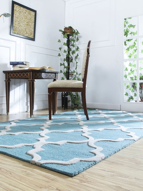 

Jaipur Rugs Blue Printed Anti-Skid Carpet