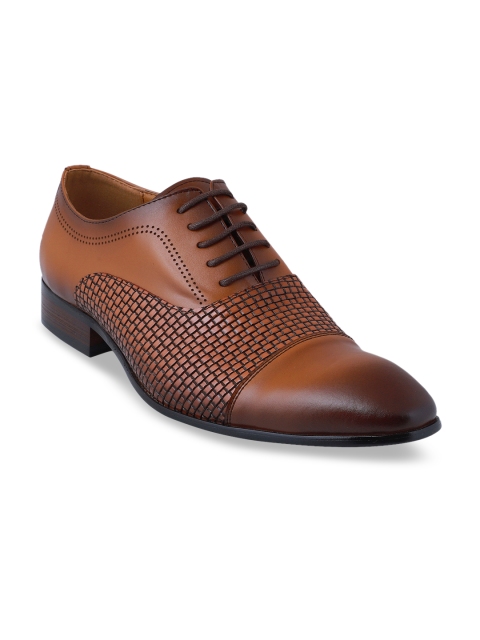 

pelle albero Men Brown Textured Oxfords