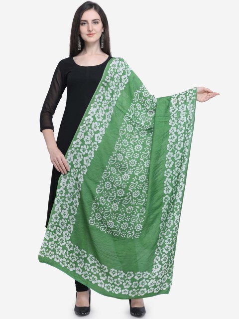 

Satrani Women Green & Off-White Printed Dupatta