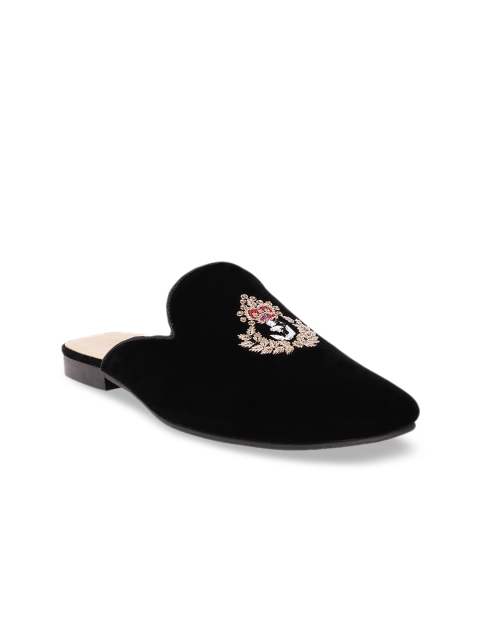 

BERZERI Men Black Suede Mojaris