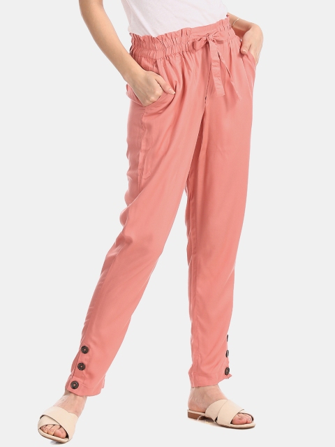 

Cherokee Women Pink Regular Fit Solid Peg Trousers
