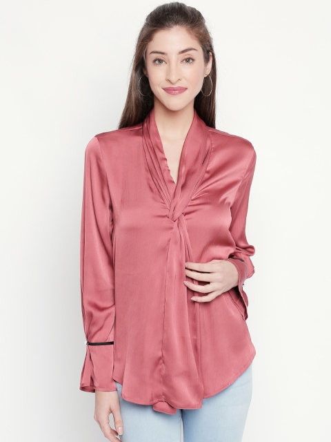 

Forever Glam by Pantaloons Women Pink Solid A-Line Top