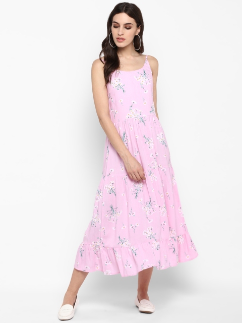

MIAMINX Women Floral Print Pink A-Line Dress