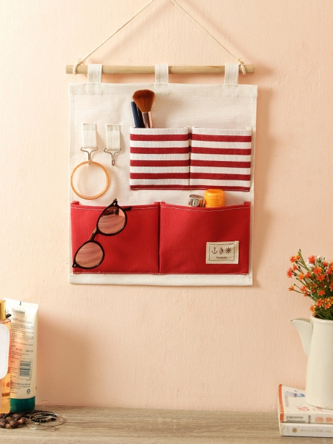 

Cortina Unisex White & Red Printed Handbag Organiser