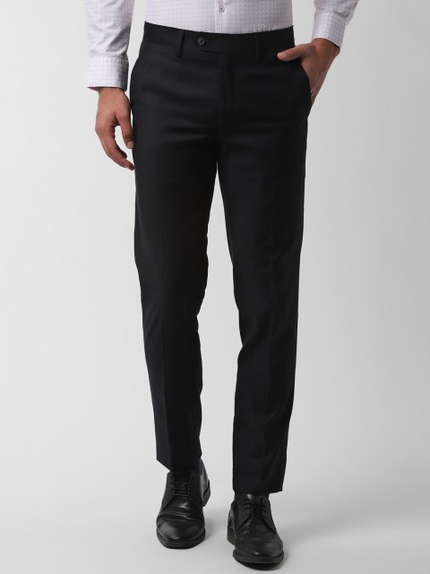 

Peter England Men Black Slim Fit Solid Formal Trousers