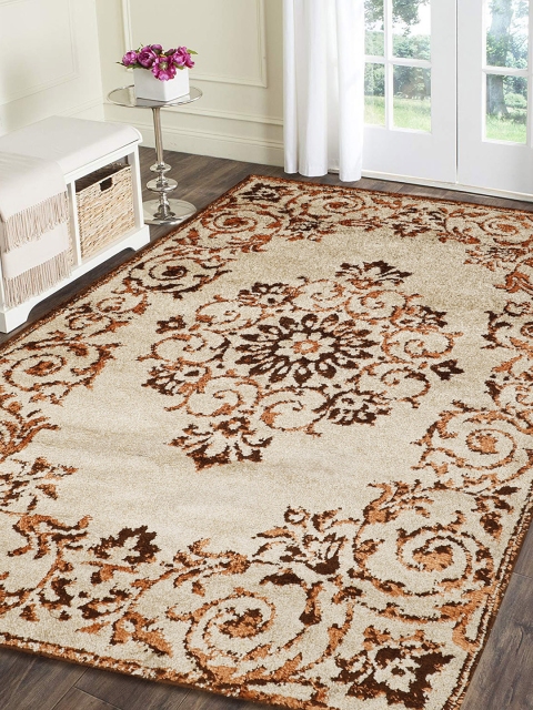 

PRESTO Brown & Beige Printed Anti-Skid Carpet