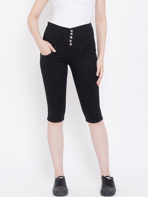 

Nifty Women Black Slim Fit Cropped Capris