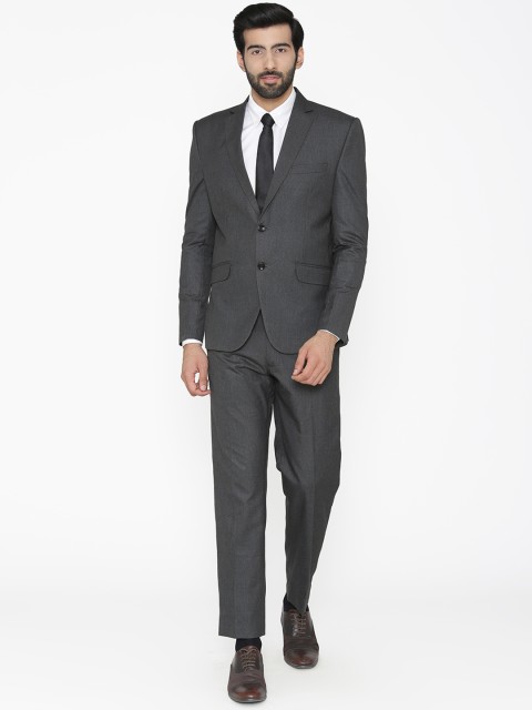

Wintage Men Grey Self Design Single-Breasted Regular Fit Suit