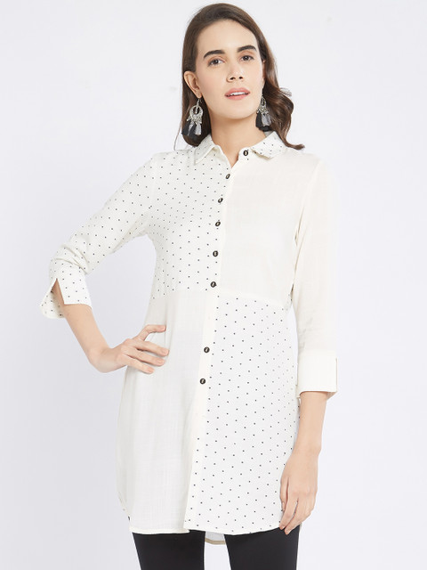 

Fusion Beats Birch Polka Dot Tunic, Beige