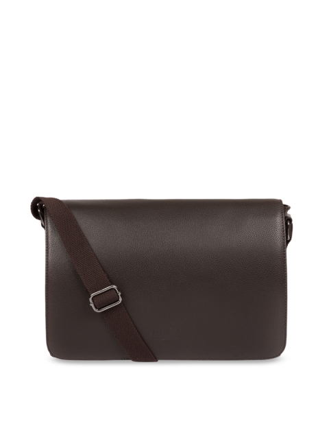 

PURE LUXURIES LONDON Men Coffee Brown Genuine Leather Cultured Range Marv Messenger Bag