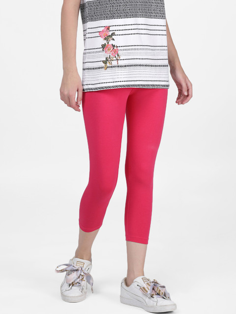 

DIXCY SCOTT Slimz Women Pink Solid Leggings