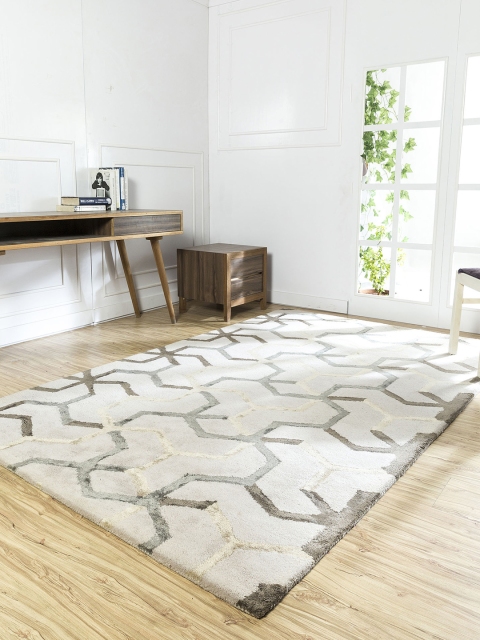 

Jaipur Rugs Beige Printed Hand Tufted Anti-Skid Carpet