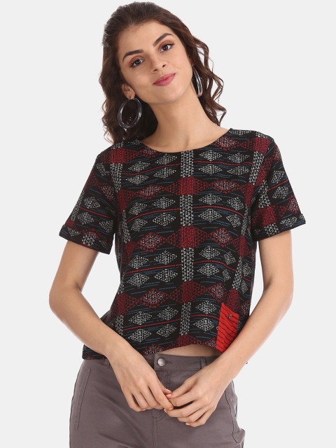 

Bronz Women Black Printed A-Line Top