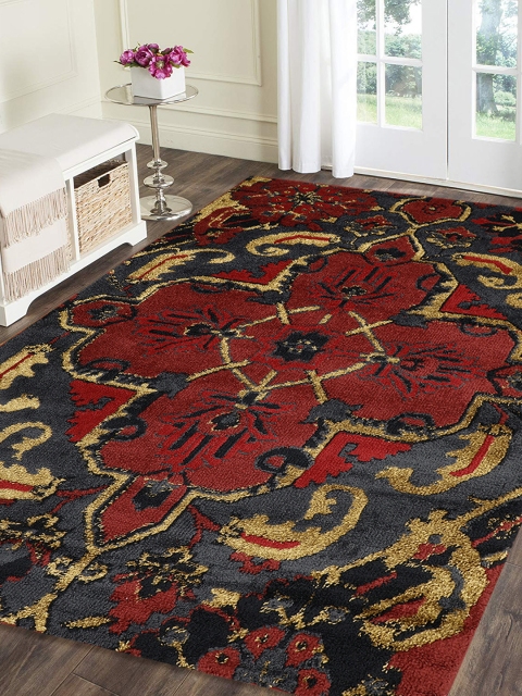 

PRESTO Grey & Red Printed Anti-Skid Carpet