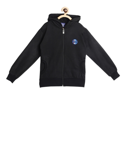 

SWEET ANGEL Boys Black Solid Hooded Sweatshirt