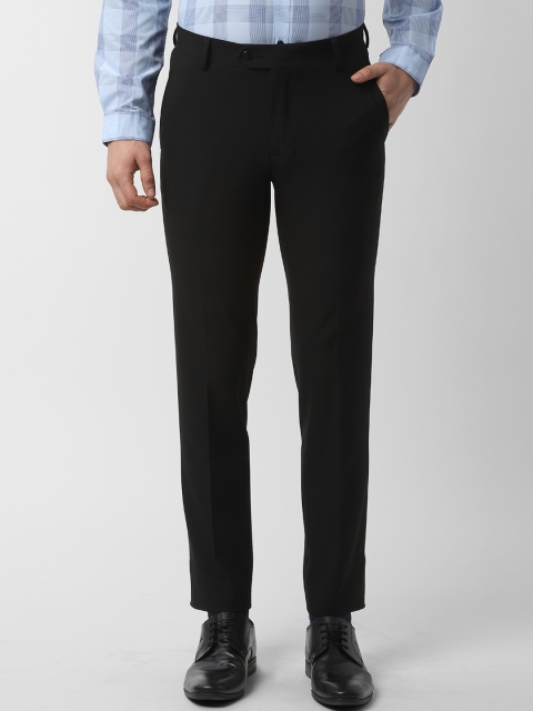 

Peter England Men Black Slim Fit Solid Formal Trousers